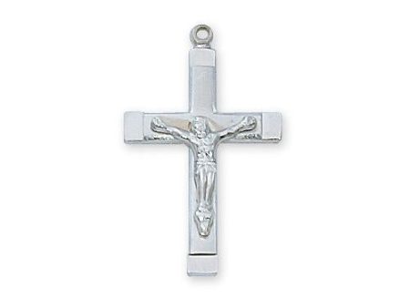 Sterling Silver Crucifix 18  Chain and Box (Style: L9180) Supply