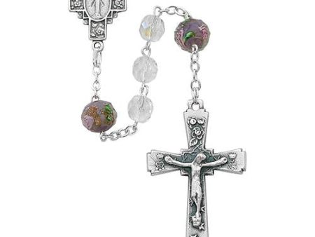 7mm Crystal Ab Rosary With Flower (Style: R484SF) Online now