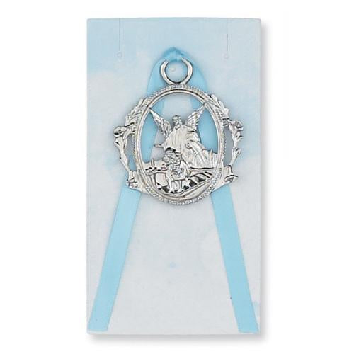 Guardian Angel Crib Medal Blue (Style: PW6-B) For Sale