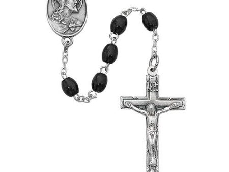 4mmX6mm  Black Wood Rosary (Style: 942D F) Online Sale