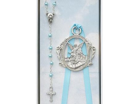 Blue Rosary and Crib Medal (Style: BS16) For Cheap