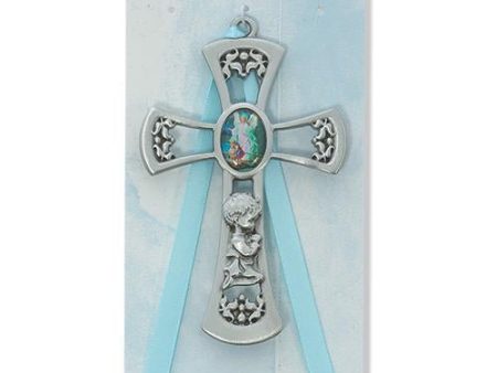 3 3 4  Guardian Angel Boy Blue Cross Card (Style: PW10-B) Supply