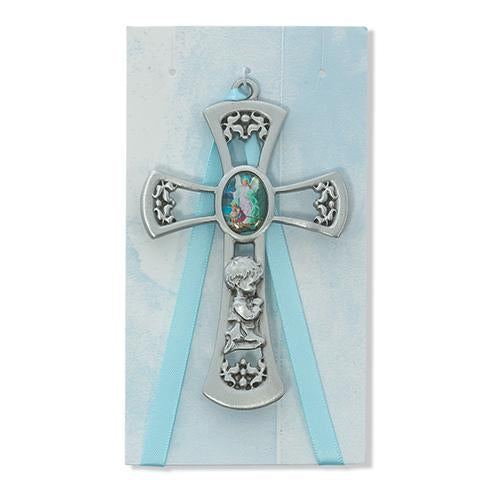 3 3 4  Guardian Angel Boy Blue Cross Card (Style: PW10-B) Supply