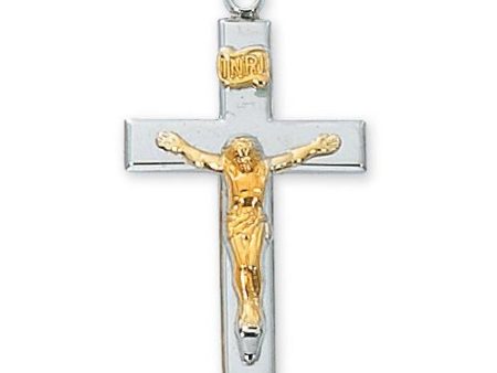 Sterling Silver Crucifix 20  Chain and Box (Style: L9116) Online now