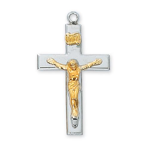 Sterling Silver Crucifix 20  Chain and Box (Style: L9116) Online now