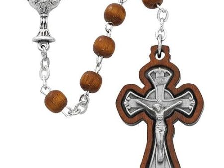 6mm Brown Wood Communion Rosary (Style: R622B) Fashion