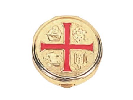 Red Enamel Cross Pyx (Style K110) For Sale