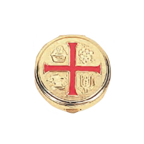 Red Enamel Cross Pyx (Style K110) For Sale