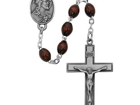 4mmX6mm  Brown Wood Rosary (Style: R287DF) Sale