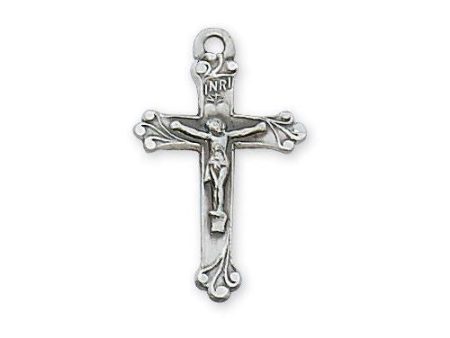 Sterling Silver Good Shepherd Crucifix 18  Chain and Box (Style: L9182) Cheap