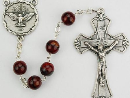 7mm Holy Spirit Red Black Rosary (Style: 833R) Discount