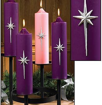 12  Bright Morning Star Advent Pillar Set (Style: TS691) Online now