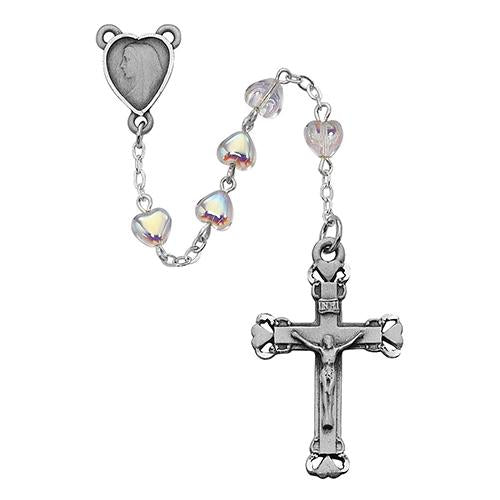 6X6mm Crystal Heart Rosary (Style: 921D F) Online Sale