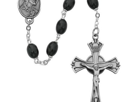 6mmX8mm  Black Wood Rosary (Style: 599D F) Hot on Sale