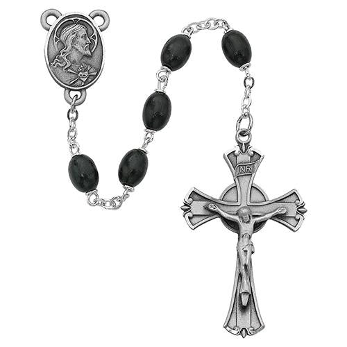 6mmX8mm  Black Wood Rosary (Style: 599D F) Hot on Sale