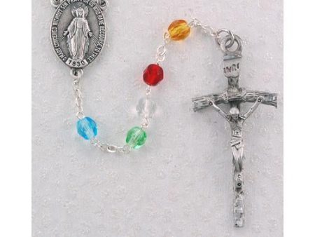 6mm Pewter Crystal Mission Rosary (Style: R231DF) Online Sale