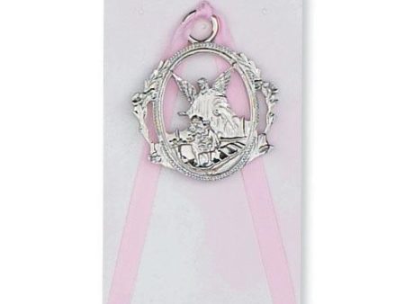 Guardian Angel Crib Medal Pink (Style: PW6-P) Fashion