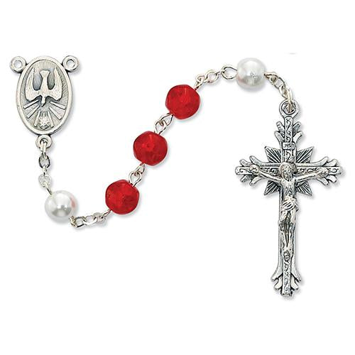 Red Holy Spirit Rosary (Style: P193R) For Discount