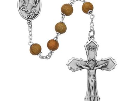 7mm Olive Wood Round Rosary (Style: 126D F) Discount