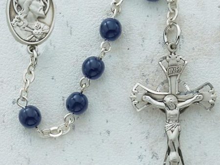 6mm Blue Glass Rosary (Style: C38B) Hot on Sale