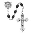 6mmX8mm  Black Wood Rosary (Style: 139D F) on Sale