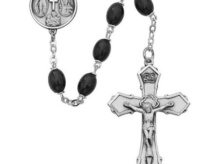 6mmX8mm  Black Wood Rosary (Style: 139D F) on Sale