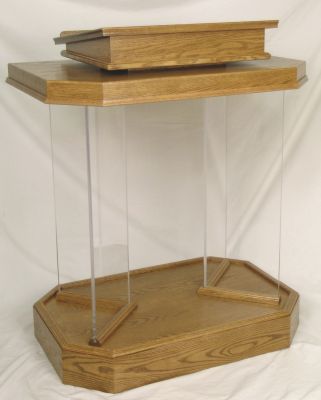 Acrylic Pulpit with Wood Base and Top (Style 3381) Online now