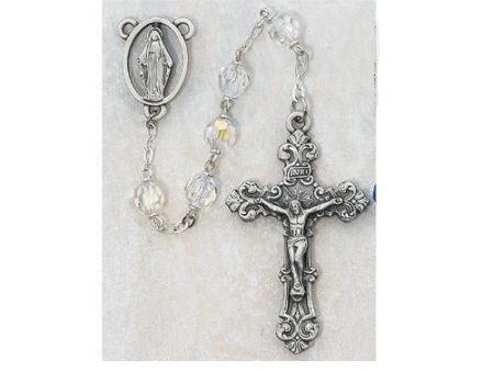 7mm Crystal Tin Cut Rosary (Style: 7DGD-CR F) Discount