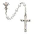 5mm White Pearl Communion Rosary (Style: C17W) For Cheap