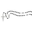 6mm Black Glass Communion Rosary (Style: R664B) Fashion