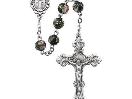 7mm Black Real Cloisonne Rosary (Style: 767S F) Online Hot Sale