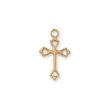 Gold Over Sterling Silver Cross 16  Chain and Box (Style: J8003) For Sale