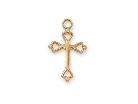 Gold Over Sterling Silver Cross 16  Chain and Box (Style: J8003) For Sale