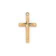 Gold Over Sterling Silver Cross 18  Chain and Box (Style: J8062) Hot on Sale