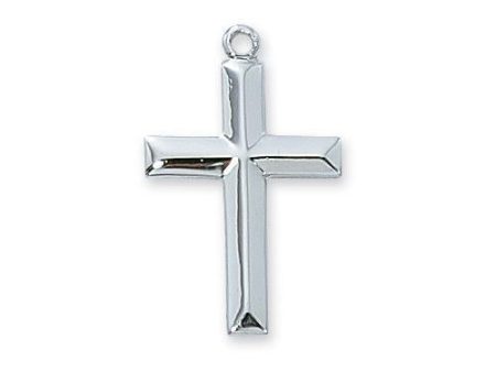 Sterling Cross 18  Chain and Box (Style: L7022) Sale