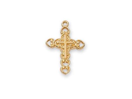 Gold Over Sterling Cross (Style: J8002) Online Hot Sale