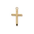 Gold Over Sterling Silver Cross 18  Chain and Box (Style: J8004) Hot on Sale