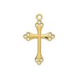 Gold Over Sterling Silver Cross 18  Chain and Box (Style: J9148) For Sale