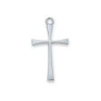 Sterling Silver Cross Silver 18  Chain and Box (Style: L8019W) Cheap