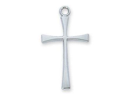 Sterling Silver Cross Silver 18  Chain and Box (Style: L8019W) Cheap