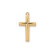 Gold Over Sterling Silver Cross 18  Chain and Box (Style: J7060) Fashion