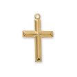 Gold Over Sterling Silver Cross 18  Chain and Box (Style: J7022) Online