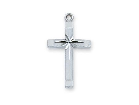 Sterling Silver Engraved Cross Silver 18  Chain and Box (Style: L8062) Fashion