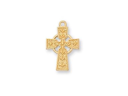 Gold Over Sterling Silver Cross 16  Chain and Box (Style: J8023) Fashion