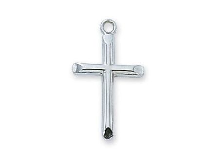 Sterling Silver Cross Silver 18  Chain and Box (Style: L8004) Online Sale