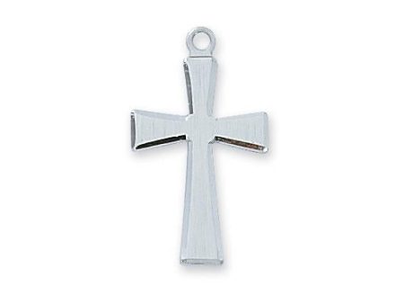 Sterling Silver Cross Silver 18  Chain and Box (Style: L7011) Hot on Sale