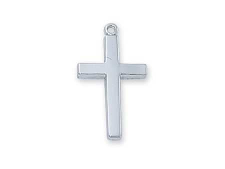 Sterling Silver Cross Silver 18  Chain and Box (Style: L7001) Sale