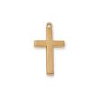 Gold Over Sterling Silver Cross 18  Chain and Box (Style: J7001) on Sale