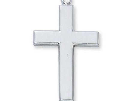 Sterling Silver Cross Silver 24  Chain and Box (Style: L6063) For Sale