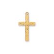 Gold Over Sterling Silver Cross 18  Chain and Box (Style: J7002) For Cheap